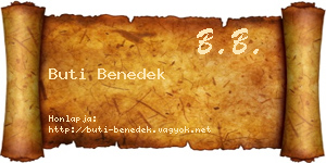 Buti Benedek névjegykártya