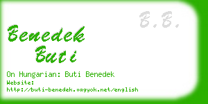 benedek buti business card